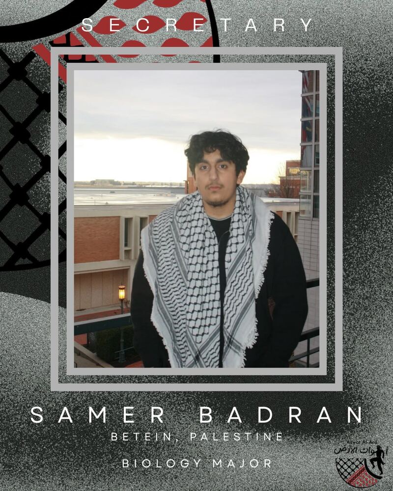 Aswat Al Ard Spring '26 board member card