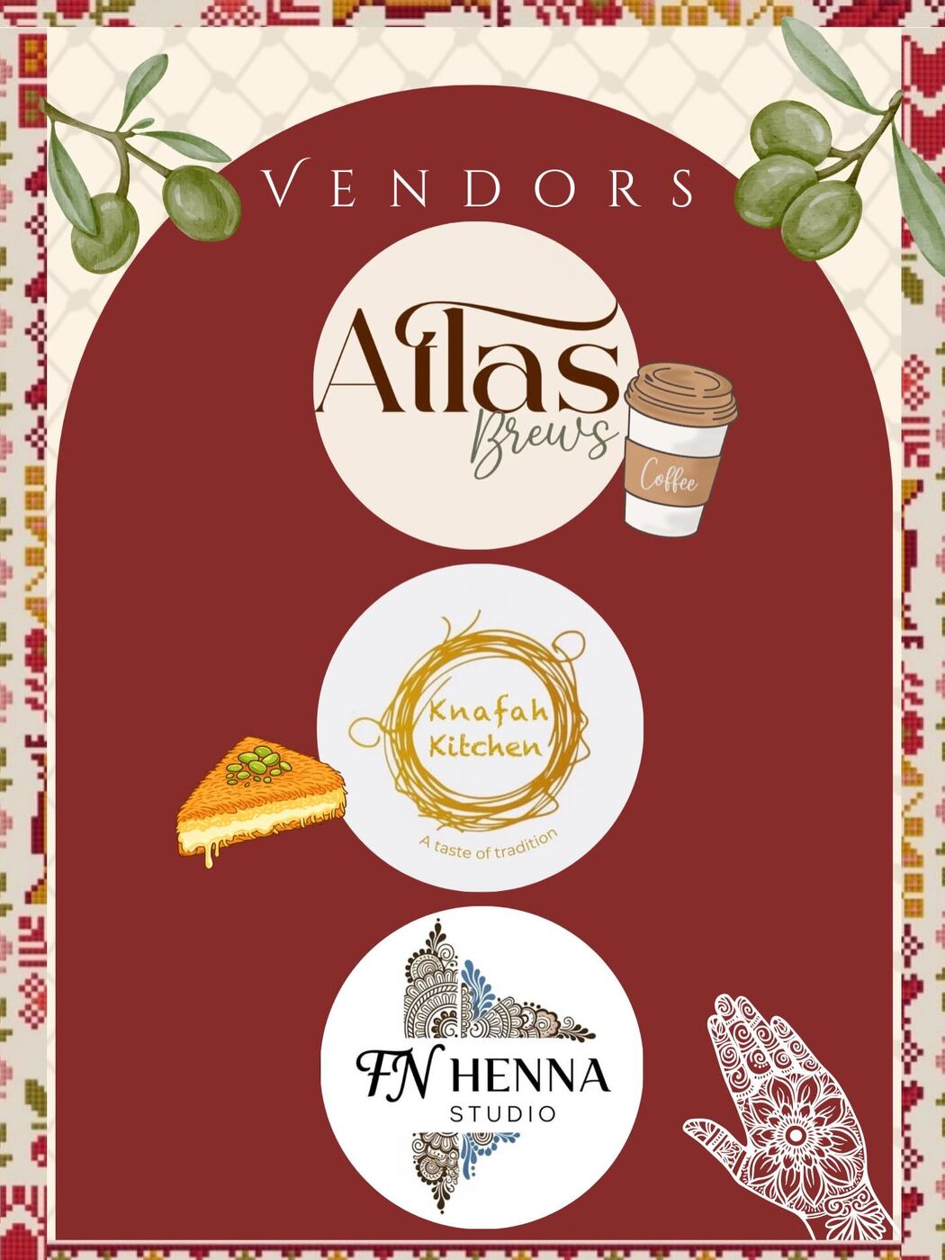 Henna Falastiniya event details flyer